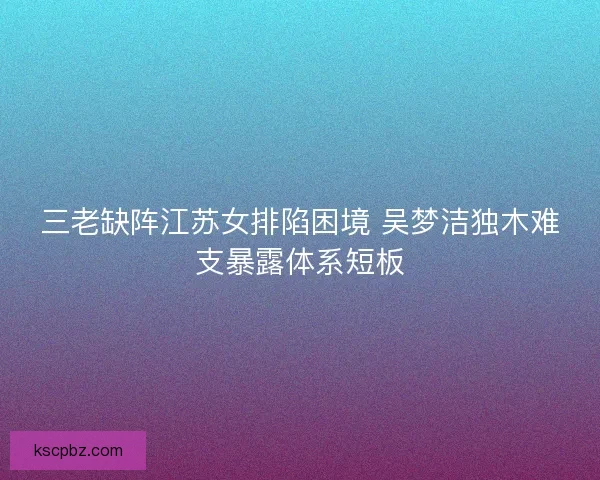 三老缺阵江苏女排陷困境 吴梦洁独木难支暴露体系短板